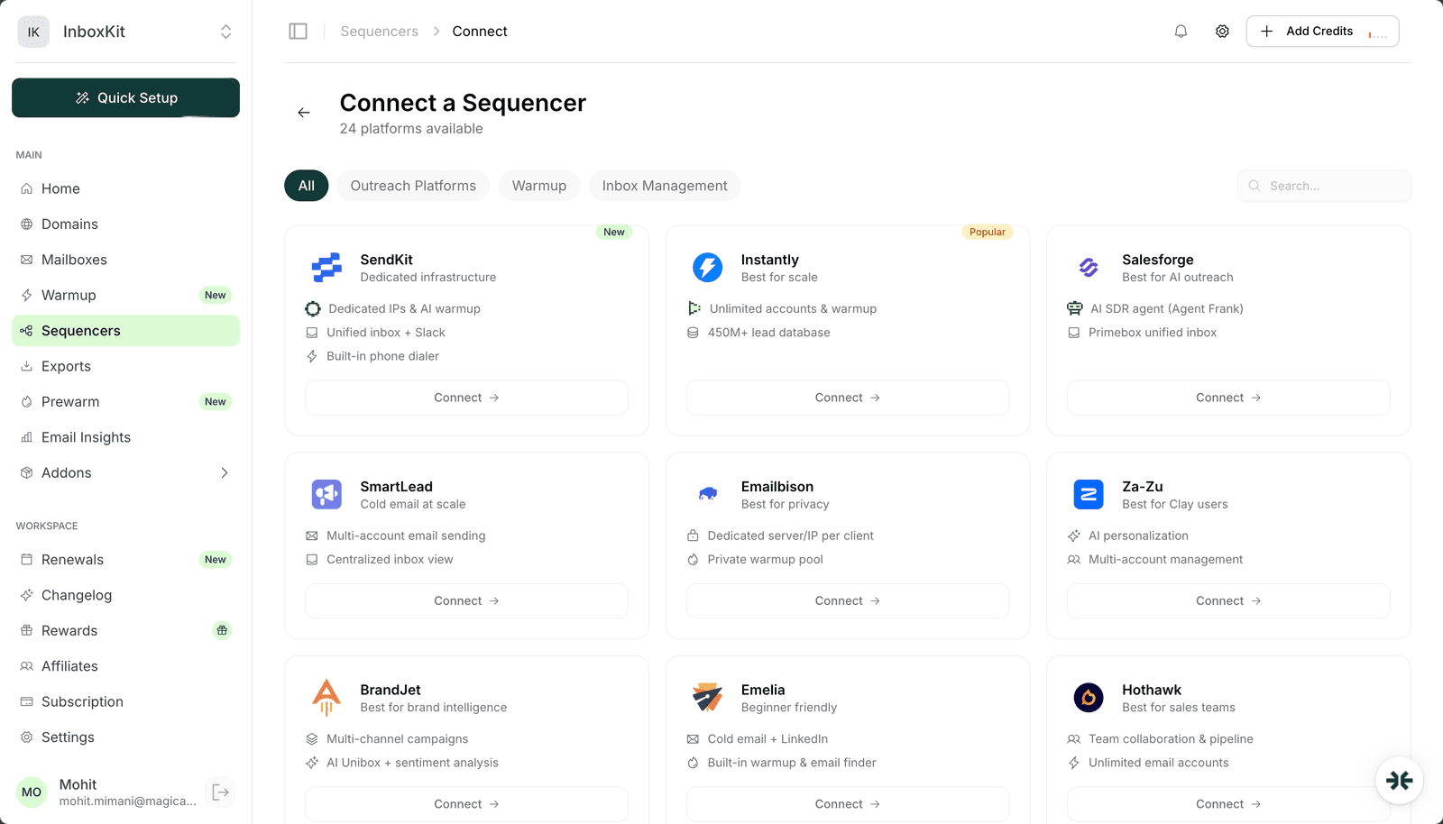 InboxKit connected sequencers